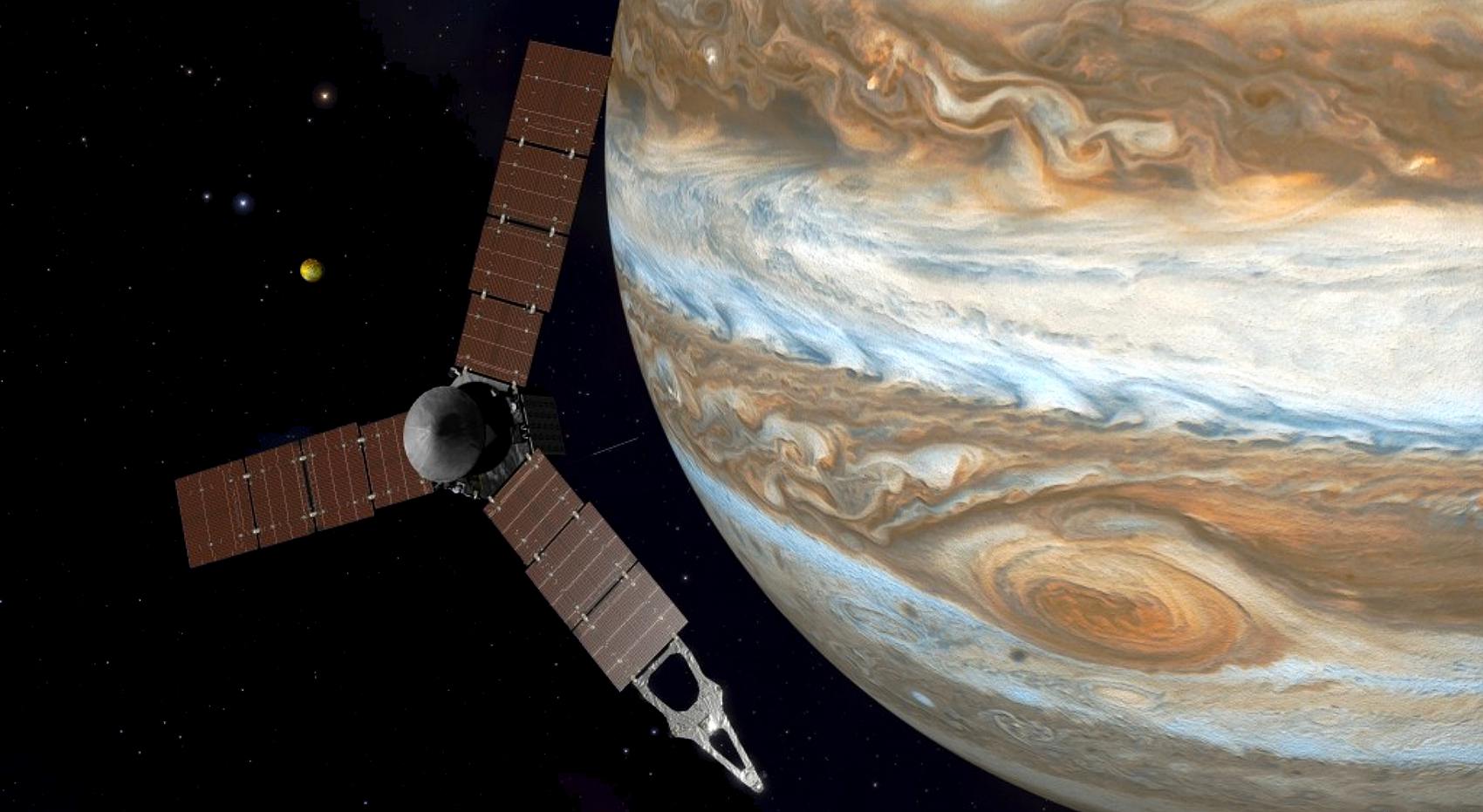 la sonda Juno raggiunge Giove (disegno NASA)
