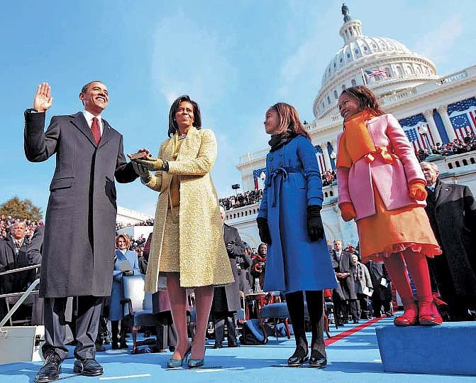 Giuramento di Barack Hussein Obama, nuovo presidente USA; fonte Chuck