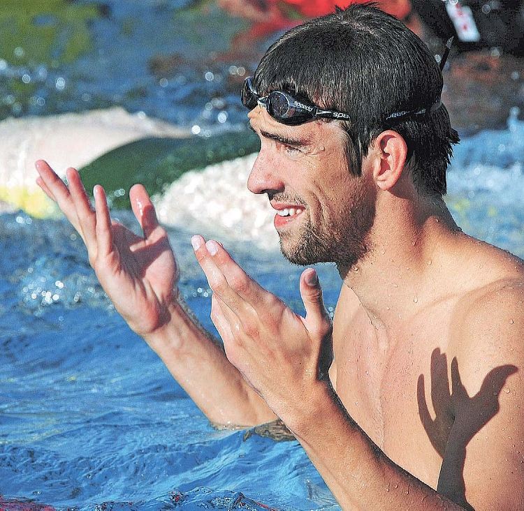 Roma, in occasione dei mondiali di nuoto, Phelps ("primatista" mondiale) "in acqua" per allenamento