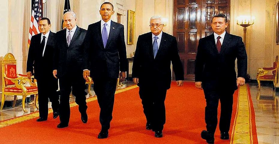 Alla Casa Bianca (USA) colloqui di pace per la palestina (Mubarak, Netanyahu, Obama, Abbas, Abdullah II)