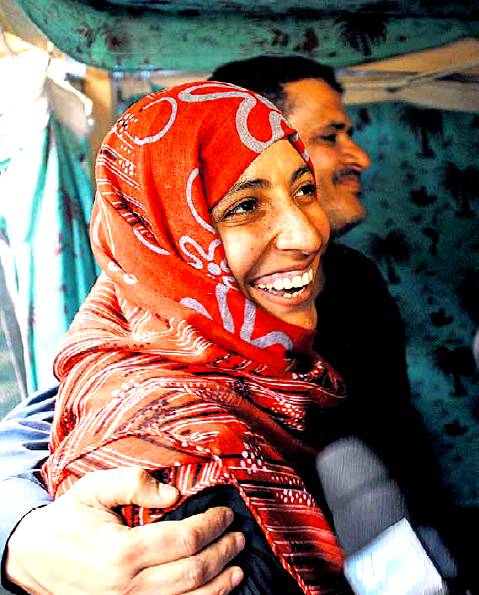La yemenita Tawakkul Karman (appartenente ai "Fratelli musulmani"?!), premio Nobel per la pace; fonte Yahya