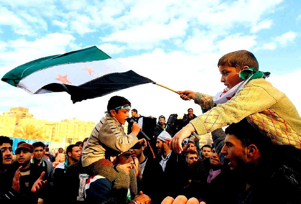 Siriani al Cairo (Egitto) manifestano contro il regime siriano di Assad; fonte Khaled
