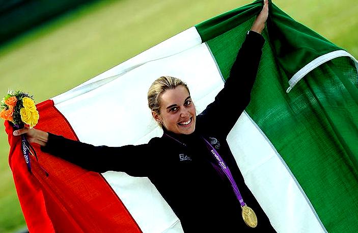 la giovanissima Jessica Rossi, oro nel tiro al piattello !