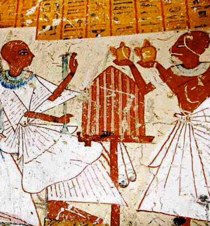 preparazione del cibo, affresco a Luxor (Egitto), dinastia di Ramses, circa 3.000 avanti Cristo; fonte AP