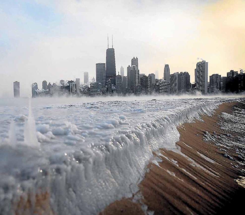 Chicago (USA), lago Michigan gelato; fonte Olson