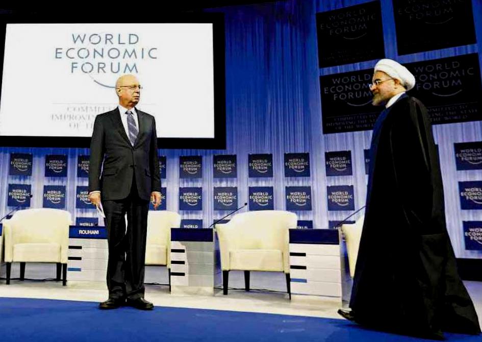a Davos il Presidente dell'Iran, Hasan Rowhani; fonte Balibouse
