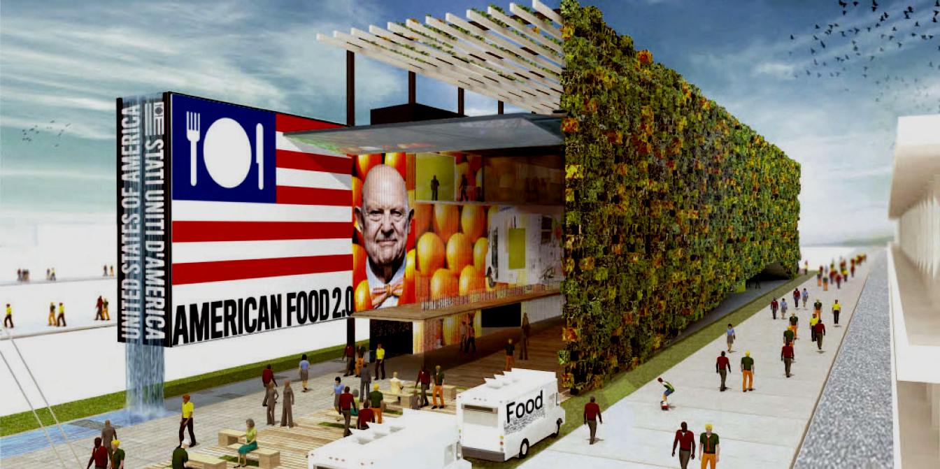 bozzetto del padiglione USA all'Expo di Milano 2015