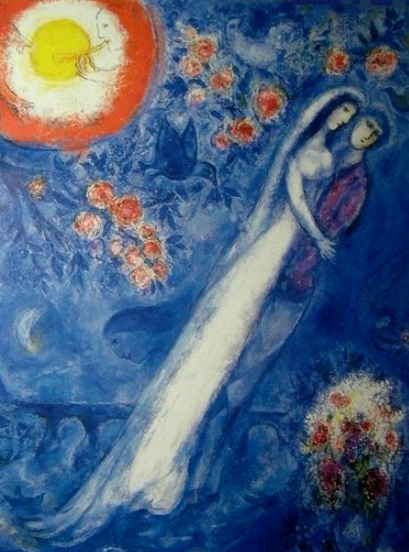 Marc Chagall, " Sposi " -  clicca