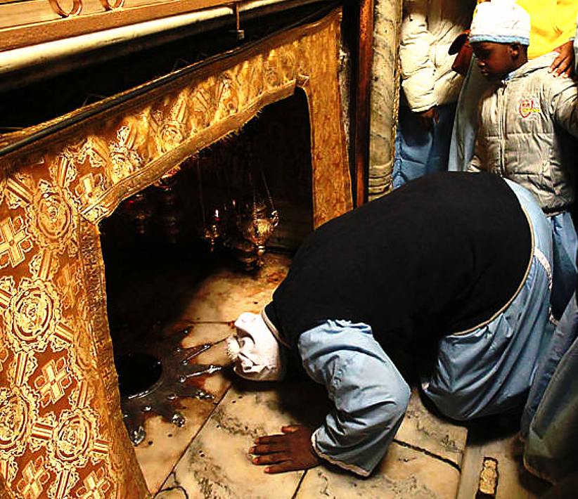 Cristiani nigeriani alla "Grotta della Nativit" di Betlemme