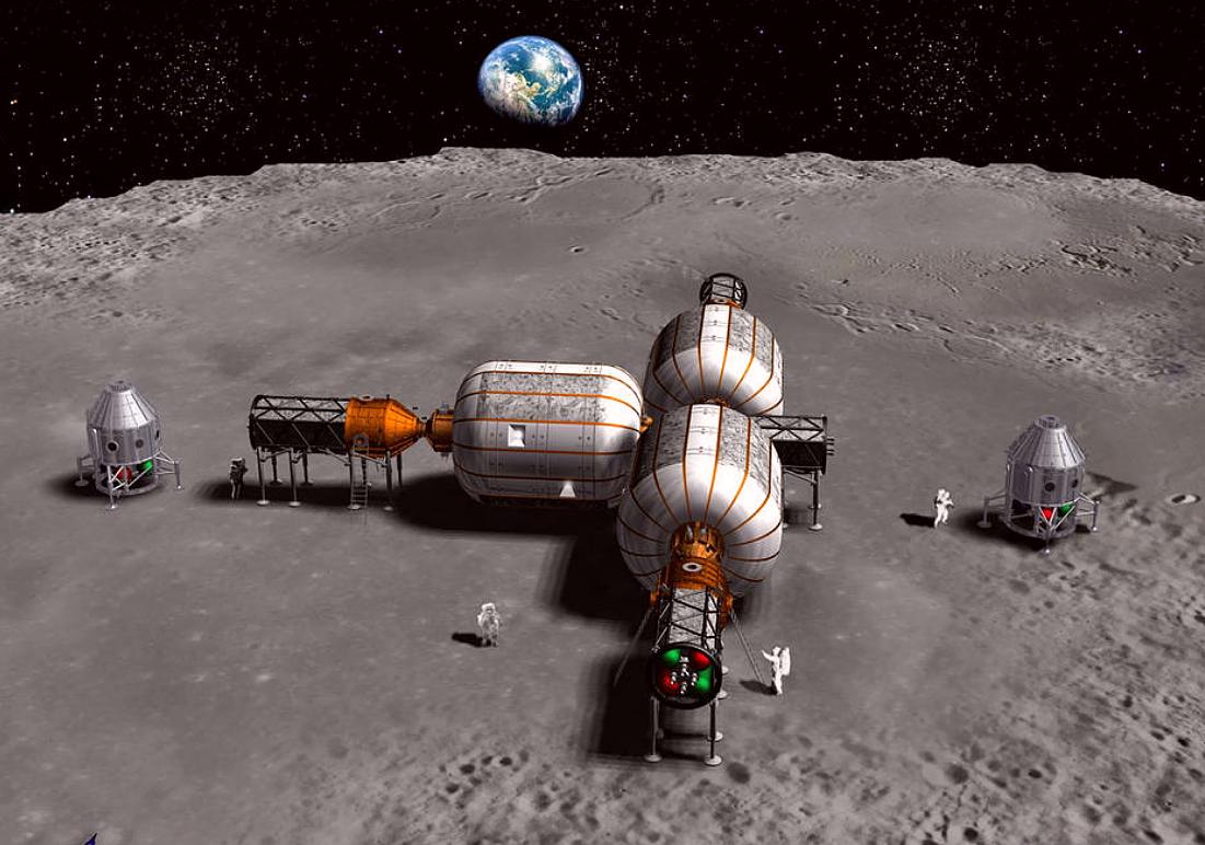 Progetto di stazione permanente sulla luna; fonte NASA