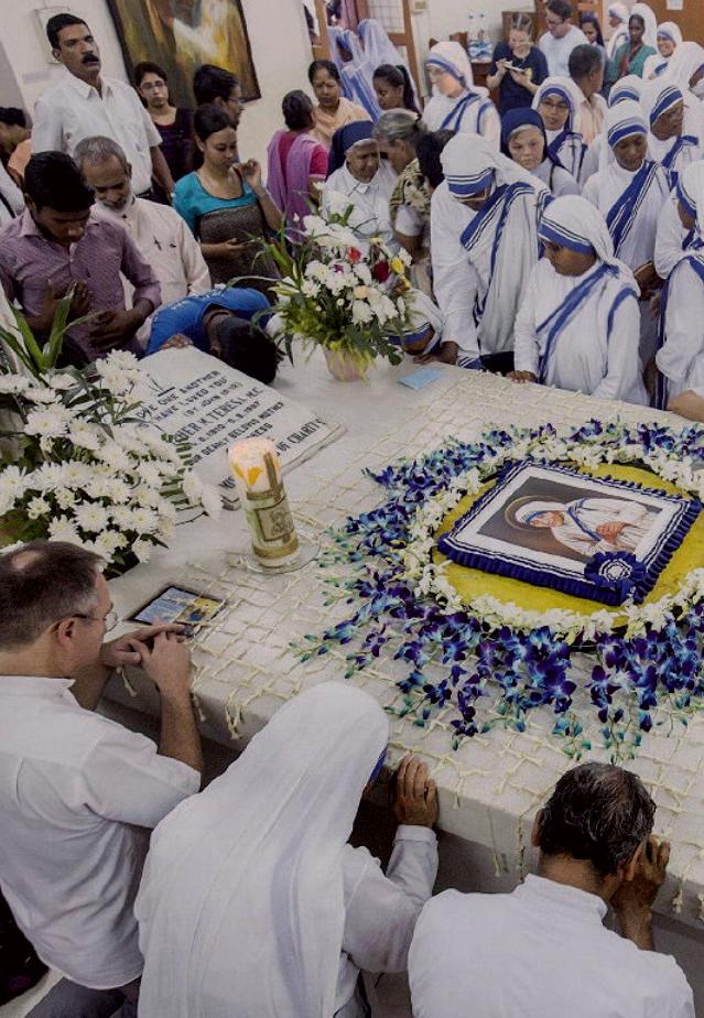 Calcutta (India), "visita a Madre Teresa", Santa; fonte A.P.