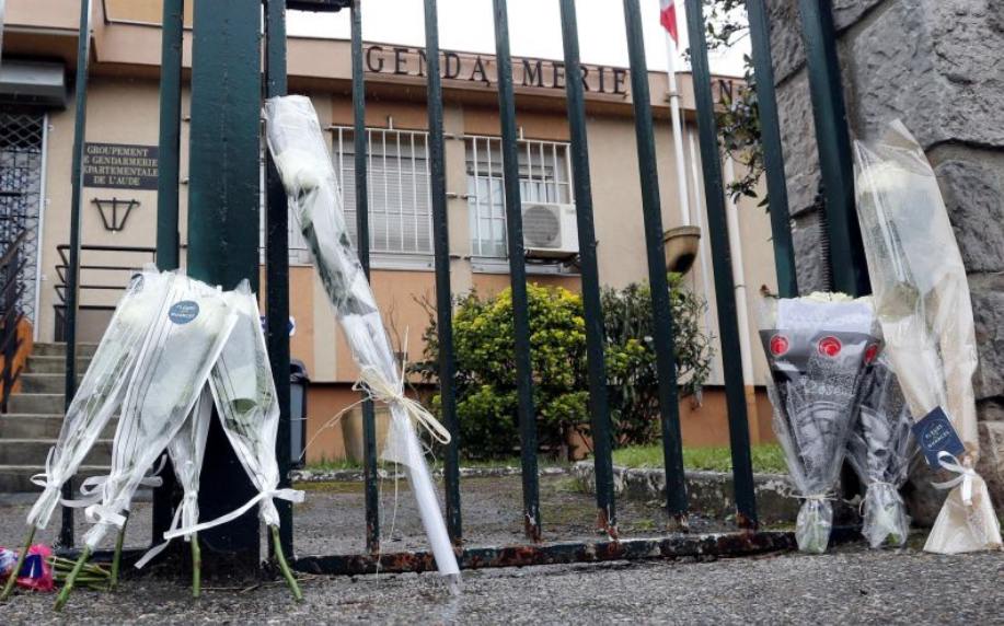 Narbonne, Francia, in memoria delle vittime dell'attentato del terrorismo islamista