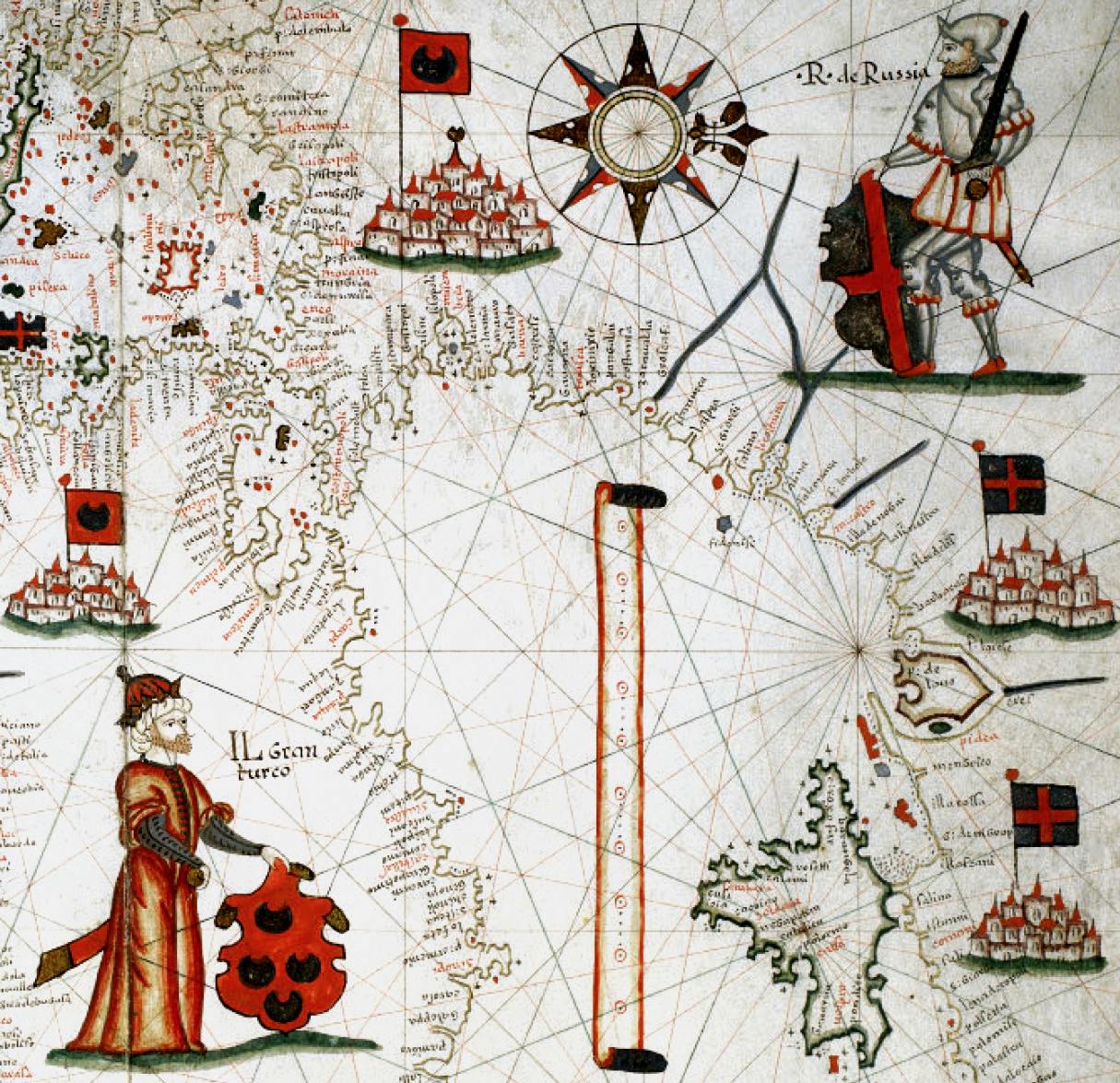 mappa mar Egeo e mar Nero, del 1594