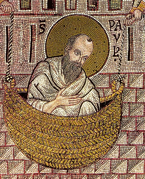 Paolo in fuga da Damasco - mosaico, Duomo di Monreale